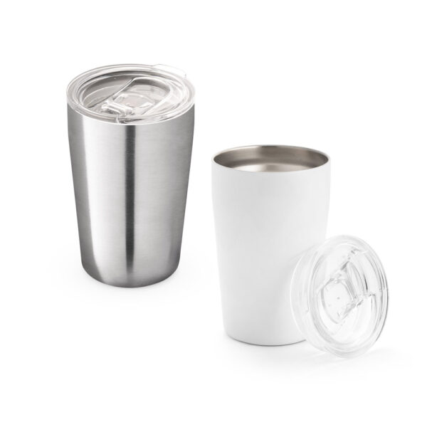 Copo de viagem em aço inox 380 mL - Enova Brindes Personalizados