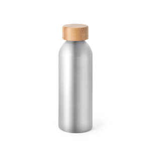 Squeeze de alumínio com tampa em bambu 550 mL - Brinde Corporativo Personalizado | Enova