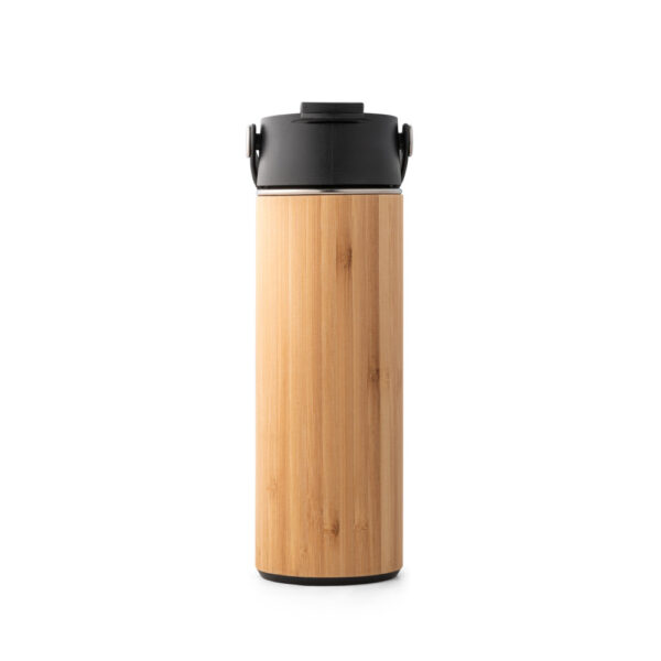 Squeeze térmica em bambu, aço inoxidável e PP 440 mL - Brinde Corporativo Personalizado | Enova