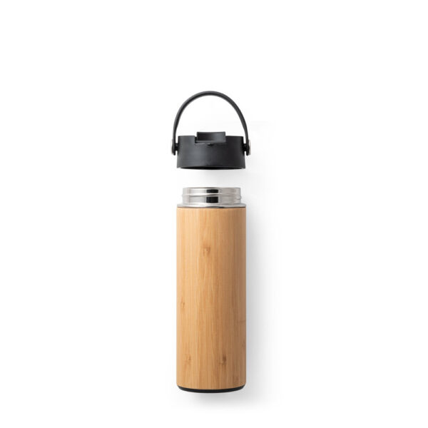Squeeze térmica em bambu, aço inoxidável e PP 440 mL - Brinde Corporativo Personalizado | Enova