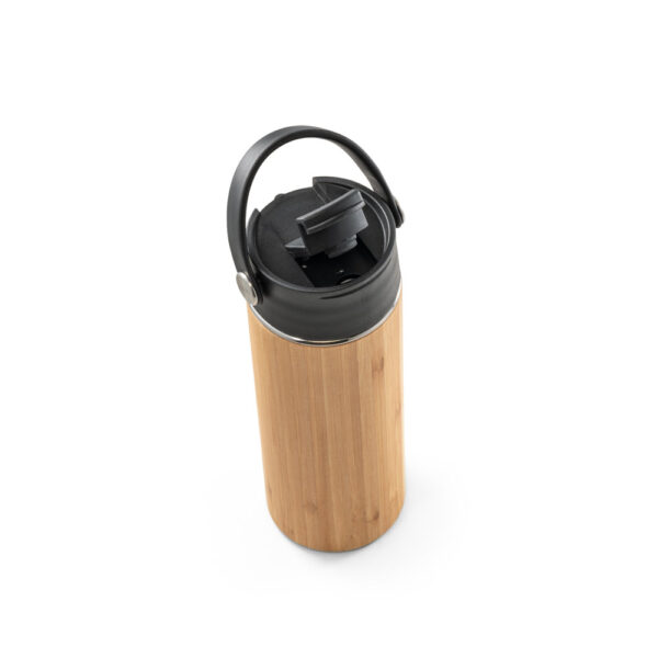 Squeeze térmica em bambu, aço inoxidável e PP 440 mL - Brinde Corporativo Personalizado | Enova