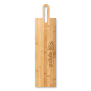 Tábua de servir aperitivos em bambu com pega - Brinde Corporativo Personalizado | Enova