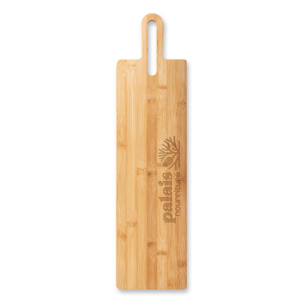 Tábua de servir aperitivos em bambu com pega - Brinde Corporativo Personalizado | Enova