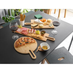 Tábua de servir aperitivos em bambu com pega - Brinde Corporativo Personalizado | Enova