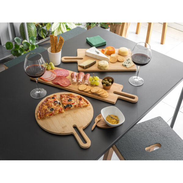 Tábua de servir aperitivos em bambu com pega - Brinde Corporativo Personalizado | Enova
