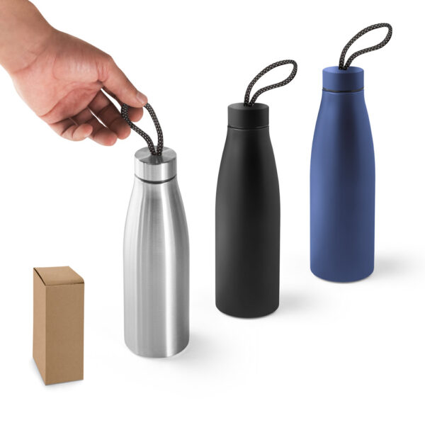 Squeeze em aço inox (90% reciclado) com pega com padrão 710 mL - Enova Brindes Personalizados