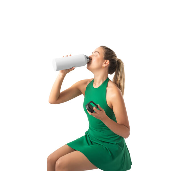 Garrafa em aço inoxidável (90% reciclado) com revestimento em pó e de grande capacidade até 1200 mL - Brinde Corporativo Personalizado | Enova