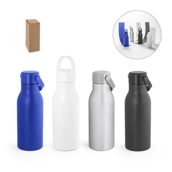 Squeeze em alumínio 100% reciclado com acabamento em mate 700 mL - Enova Brindes Personalizados