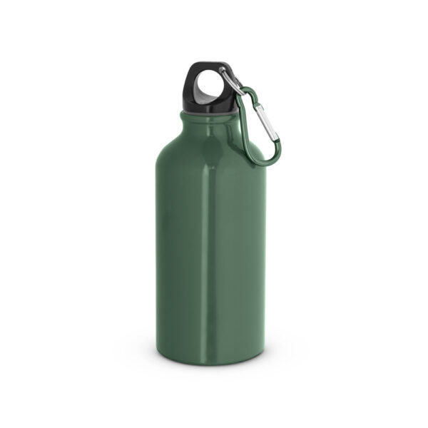 Garrafa esportiva em alumínio e acabamento brilhante com mosquetão 400 mL - Brinde Corporativo Personalizado | Enova