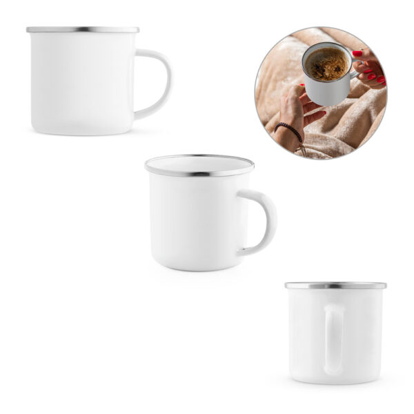Caneca em esmalte para sublimação 350 mL - Enova Brindes Personalizados