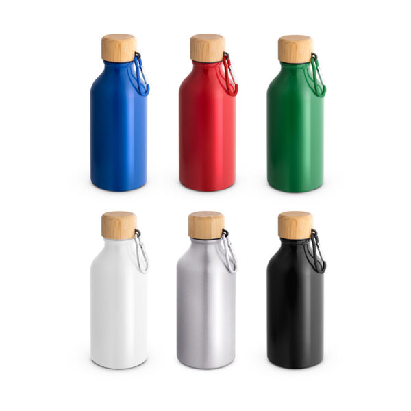 Squeeze em alumínio 100% reciclado com cor sólida brilhante 400 mL - Enova Brindes Personalizados