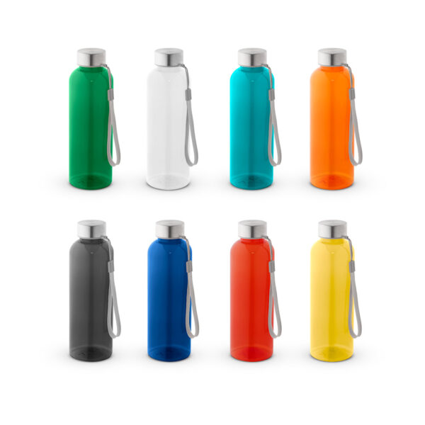 Squeeze em rPET 100% reciclado e tampa em aço inox 580 mL - Enova Brindes Personalizados