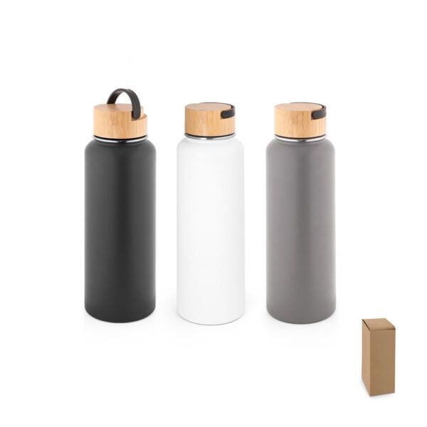 Squeeze térmico em aço inox ( 90% reciclado) com revestimento em pó 1200 mL - Enova Brindes Personalizados