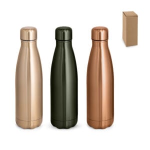 Garrafa em aço inox com acabamento mate metálico 510 mL - Enova Brindes Personalizados
