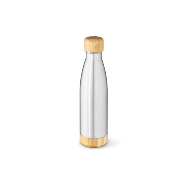Garrafa em aço inox (90% reciclado) com tampa em bambu 550 mL - Brinde Corporativo Personalizado | Enova