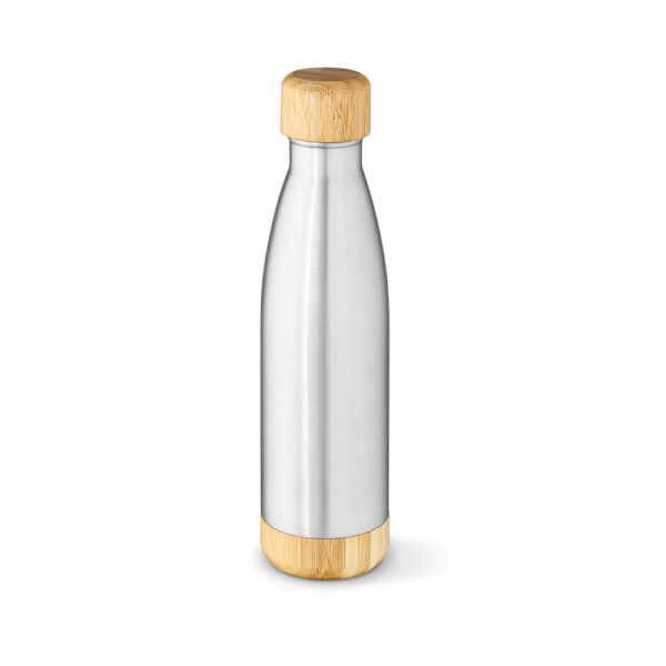 Garrafa em aço inox (90% reciclado) com tampa em bambu 800 mL - Brinde Corporativo Personalizado | Enova