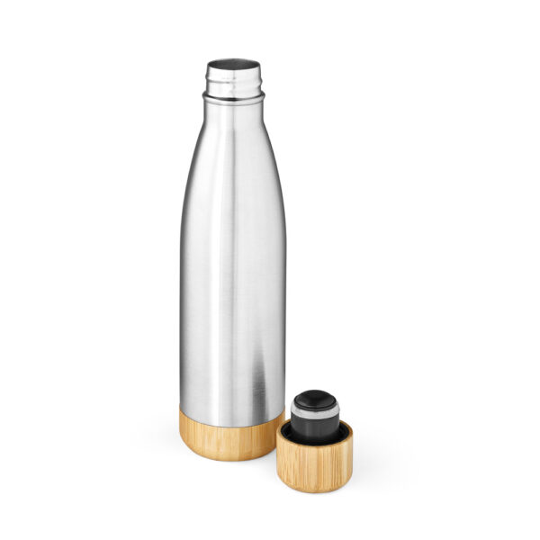 Garrafa em aço inox (90% reciclado) com tampa em bambu 800 mL - Brinde Corporativo Personalizado | Enova