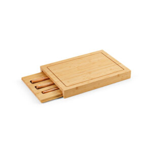 Conjunto de tábuas em bambu com 3 facas inclusas - Brinde Corporativo Personalizado | Enova