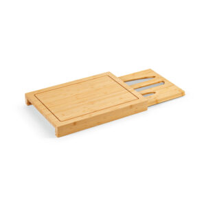 Conjunto de tábuas em bambu com 3 facas inclusas - Brinde Corporativo Personalizado | Enova