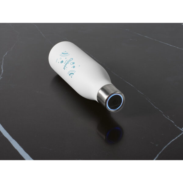 Garrafa em aço inox (90% reciclado) de parede dupla térmica com sistema de auto-sanitização UV 500 mL - Brinde Corporativo Personalizado | Enova