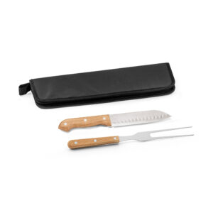 Kit churrasco com estojo em 210D com 2 peças - Brinde Corporativo Personalizado | Enova