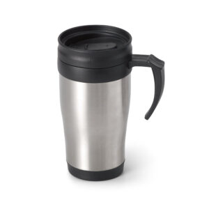Caneca para viagem em aço inox e PP 420 mL - Brinde Corporativo Personalizado | Enova