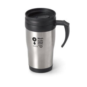 Caneca para viagem em aço inox e PP 420 mL - Brinde Corporativo Personalizado | Enova