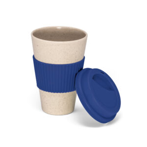 Copo para viagem em fibra de bambu, casca de arroz e melamina 450 mL - Brinde Corporativo Personalizado | Enova