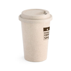Copo para viagem em fibra de bambu (60%) e PP (40%) 450 mL - Brinde Corporativo Personalizado | Enova