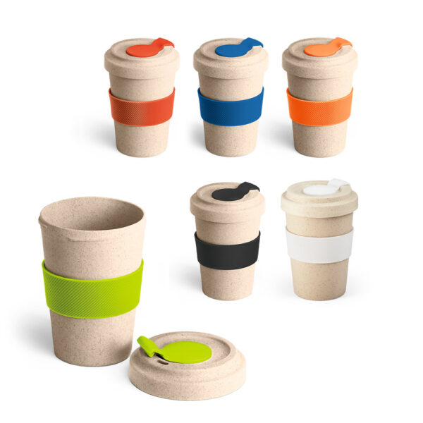 Copo para viagem em fibra de bambu (60%) e PP (40%) 500 mL - Enova Brindes Personalizados