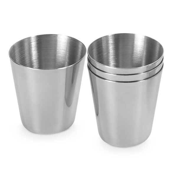 Conjunto de 4 copos em aço inoxidável 25 mL - Brinde Corporativo Personalizado | Enova