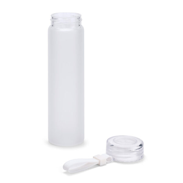 Squeeze em vidro borossilicato com tampa em AS 470mL - Brinde Corporativo Personalizado | Enova