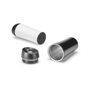 Copo térmico para viagem em aço inox e PP 470 mL - Brinde Corporativo Personalizado | Enova
