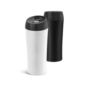 Copo térmico para viagem em aço inox e PP 470 mL - Enova Brindes Personalizados