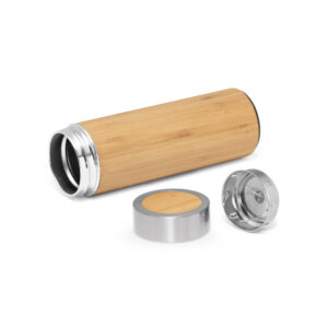Squeeze térmica em bambu e aço inox 430 mL - Brinde Corporativo Personalizado | Enova