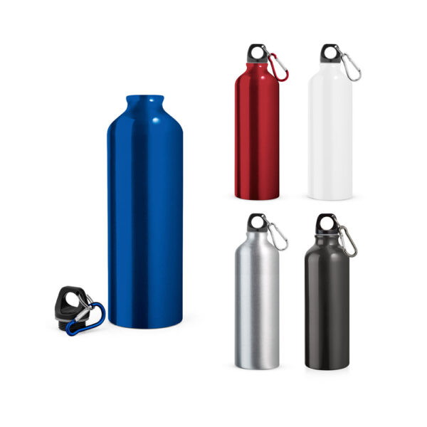 Squeeze em alumínio com mosquetão 800 mL - Enova Brindes Personalizados