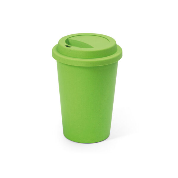 Copo para viagem em fibra de bambu (60%) e PP (40%) 450 mL - Brinde Corporativo Personalizado | Enova