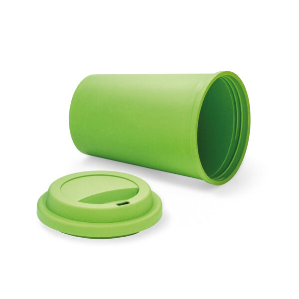 Copo para viagem em fibra de bambu (60%) e PP (40%) 450 mL - Brinde Corporativo Personalizado | Enova
