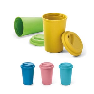 Copo para viagem em fibra de bambu (60%) e PP (40%) 450 mL - Enova Brindes Personalizados