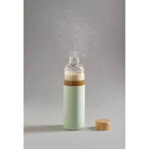 Squeeze em vidro borossilicato e bambu 600 mL - Brinde Corporativo Personalizado | Enova