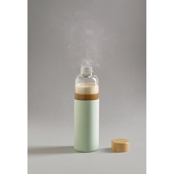 Squeeze em vidro borossilicato e bambu 600 mL - Brinde Corporativo Personalizado | Enova
