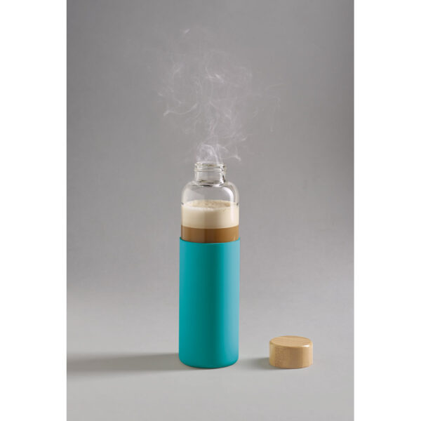 Squeeze em vidro borossilicato e bambu 600 mL - Brinde Corporativo Personalizado | Enova