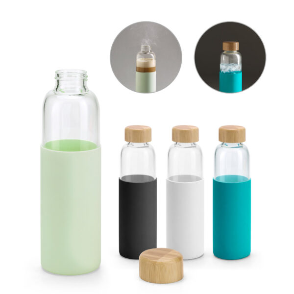 Squeeze em vidro borossilicato e bambu 600 mL - Enova Brindes Personalizados