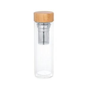 Squeeze em vidro borossilicato com infusores 490 mL - Brinde Corporativo Personalizado | Enova