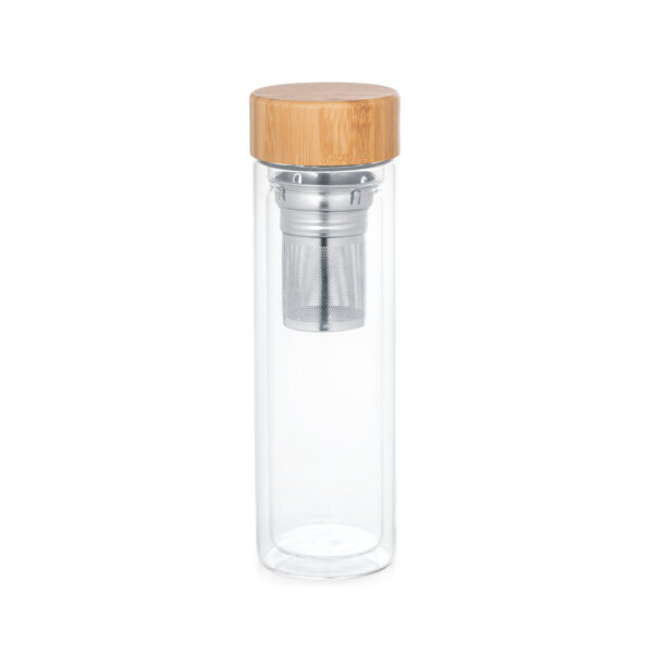 Squeeze em vidro borossilicato com infusores 490 mL - Brinde Corporativo Personalizado | Enova