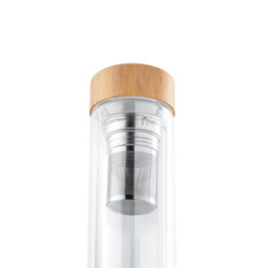 Squeeze em vidro borossilicato com infusores 490 mL - Brinde Corporativo Personalizado | Enova