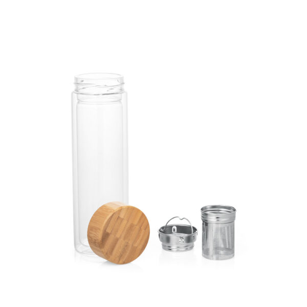 Squeeze em vidro borossilicato com infusores 490 mL - Brinde Corporativo Personalizado | Enova