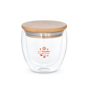 Copo térmico de viagem em vidro borossilicato 250 mL - Brinde Corporativo Personalizado | Enova