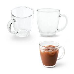 Caneca em vidro 390 mL - Enova Brindes Personalizados