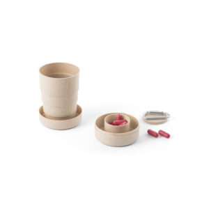 Copo de viagem retrátil em fibra de bambu (50%) e PP (50%) 210 mL - Brinde Corporativo Personalizado | Enova
